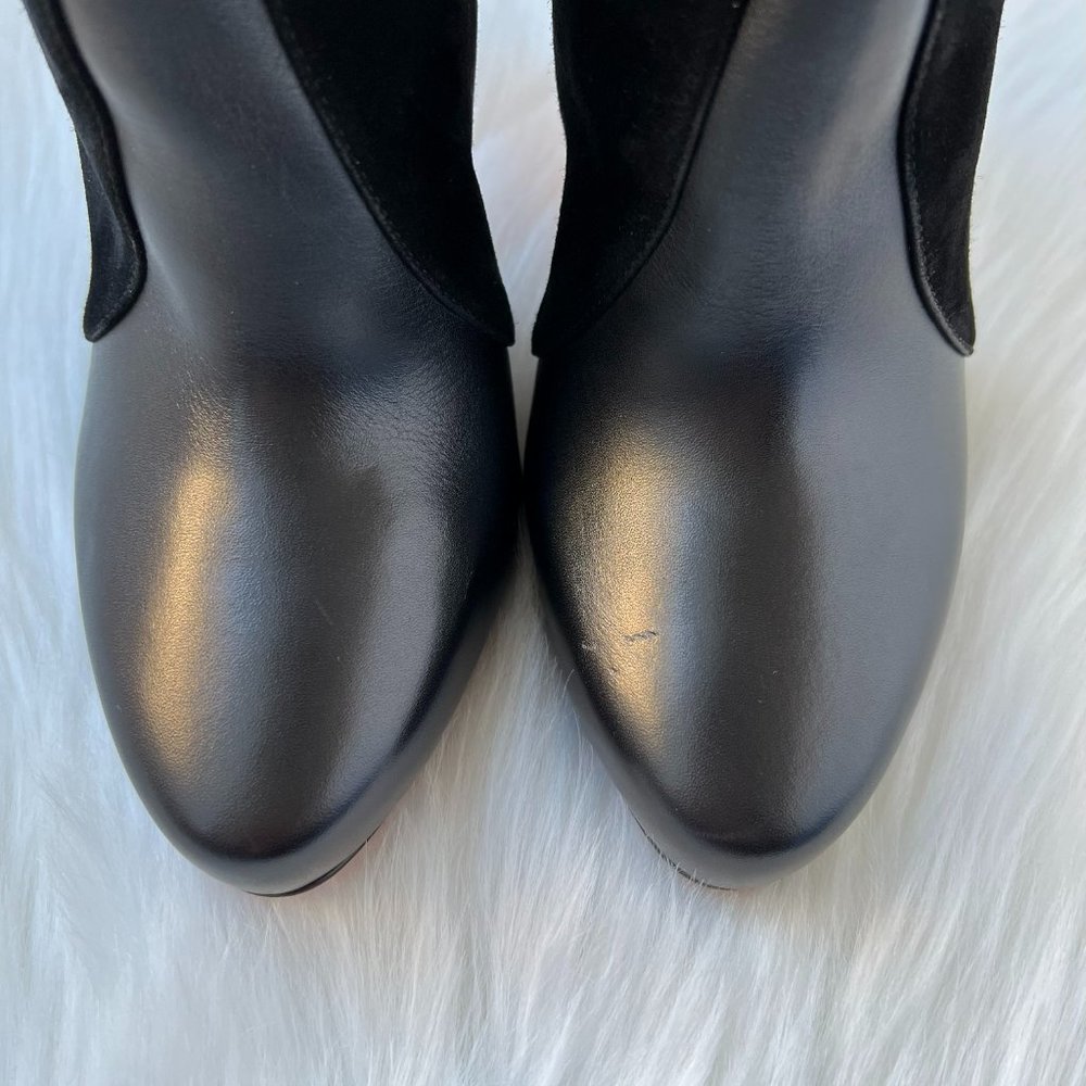 Christian Louboutin Women's Black Gaetanina Suede and Leather Bootie Size 38.5 - Picture 6 of 10